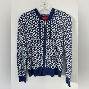 GUESS Los Angeles Monogram Knit Zip Hoodie